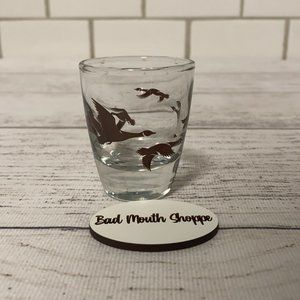 Vintage Flying Ducks Geese Hunting Scene Shot Glass